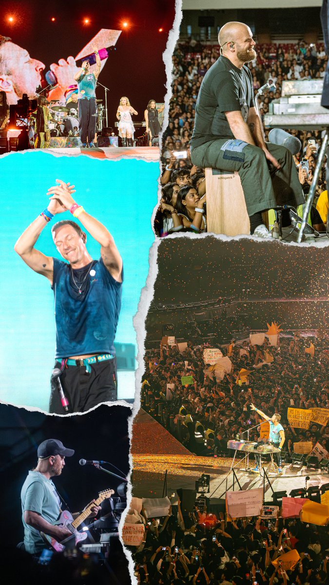 theconcertmedia's tweet photo. Coldplay’s India Tour: 5 Shows, 1 Unforgettable Journey 🎸✨
Capturing all five of Coldplay’s historic performances in India was nothing short of magical.
@coldplay @coldplayxtra @coldplayaccess
@Bookmyshow_live
#ColdplayIndiaTour #Coldplay
#ColdplayIndia
#MusicOfTheSpheres https://t.co/pPMwDV7Mgb