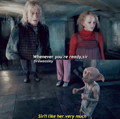 PotterWorldUK's tweet photo. Luna Lovegood: "Whenever you're ready, Sir"
Dobby: "Sir? I like her very much!"

#HappyBirthdayLunaLovegood https://t.co/6QDMQzaJpe