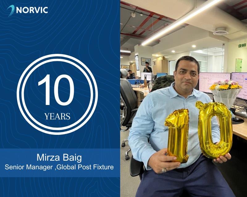 NorvicShipping's tweet photo. 🎉 **Celebrating 10 Years of Dedication and Excellence!** 🎉  We are thrilled to honor Mirza Baig as he marks a remarkable milestone with Norvic. We celebrate a decade of dedication, hard work, and outstanding contributions! https://t.co/Et2wvjYqky