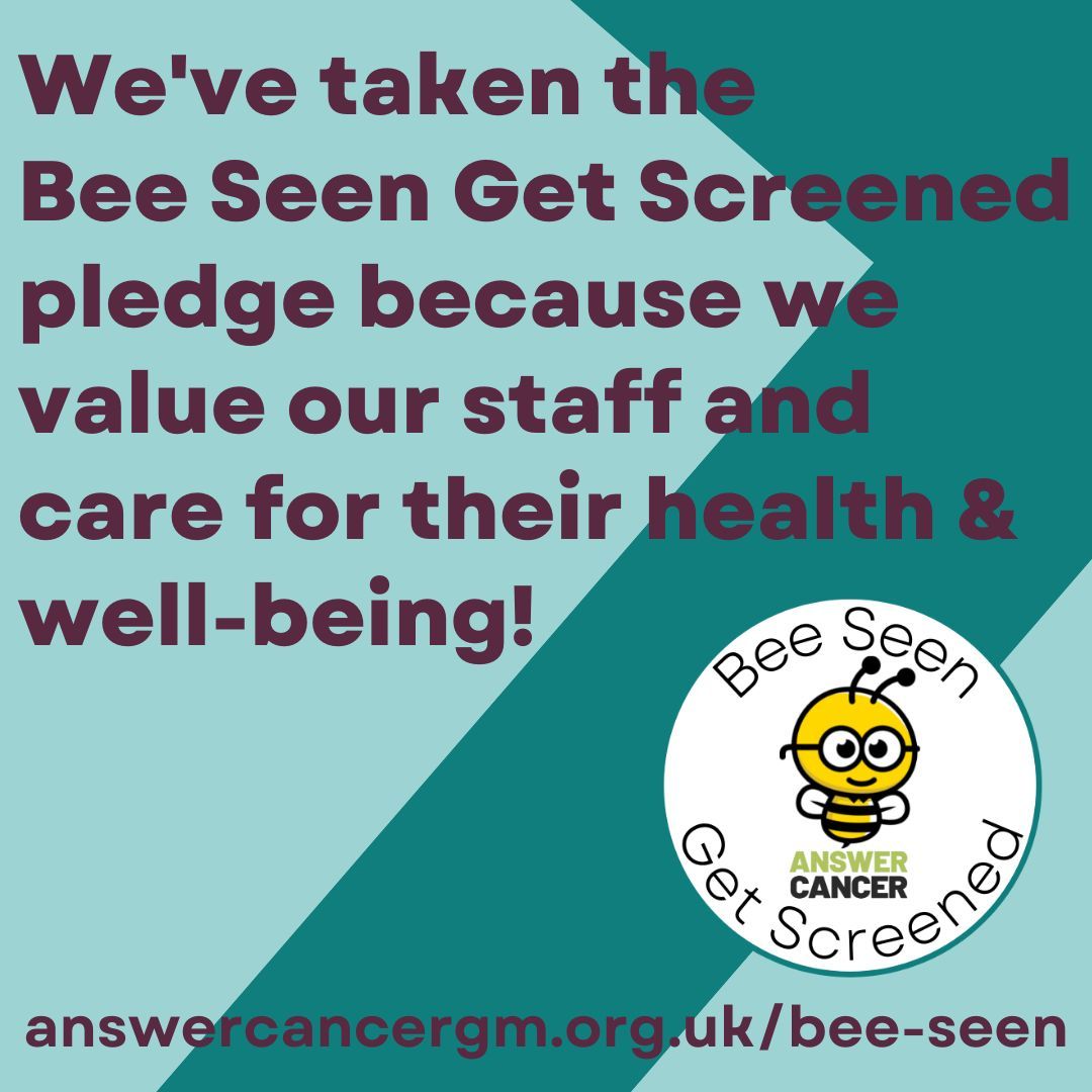 McrCommCentral's tweet photo. Today is #WorldCancerDay and we've taken the Bee Seen Get Screened pledge to support our staff with their health and wellbeing. 

Find out how you can take the @AnswerCancerGM pledge too: https://t.co/EE68u5YSY5 https://t.co/lyrtr7B3yL