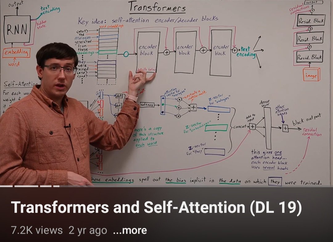 Nobody can explain Transformers and Self-Attention  like professor Bryce...
He's one of the Hidden gems of YouTube, his all videos are packed with knowledge and he teach with enthusiasm and dedication.
Below 👇🏻 link in comments.