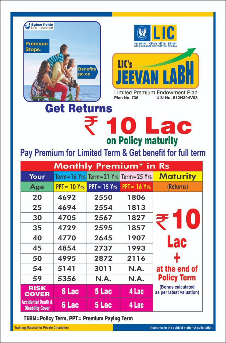 bzybeeinsurance's tweet image. SecureYourFuture

Experience peace of mind with LIC's Jeevan Labh—our Limited Premium Endowment Plan. Invest in your future today with just a limited premium term and receive ₹10 Lac upon policy maturity. Enjoy long-term benefits for you and your loved ones. 

#JeevanLabh