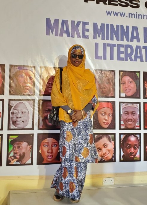 And my February began like this. 😅 This was yesterday, 3rd February, at the press conference of Making Minna a UNESCO city of Literature in Nigeria. 

I'm standing right beside my photo to the right in white veil and glasses.

February is looking to be beautiful and fun. ❤️