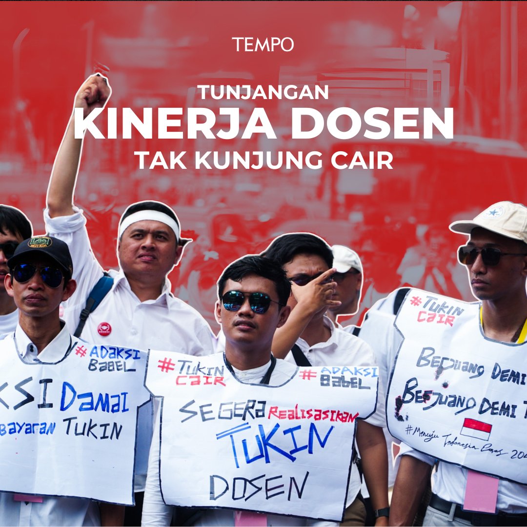 Keputusan pemerintah yang nggak mencairkan tunjangan kinerja (tukin) dosen ASN periode 2020-2024 jelas banget nunjukin betapa kurangnya apresiasi terhadap pendidikan.

Hmm, mengapa tukin dosen 2020-2024 tak bisa dicairkan ya?🤔

#TempoThread #Editorial