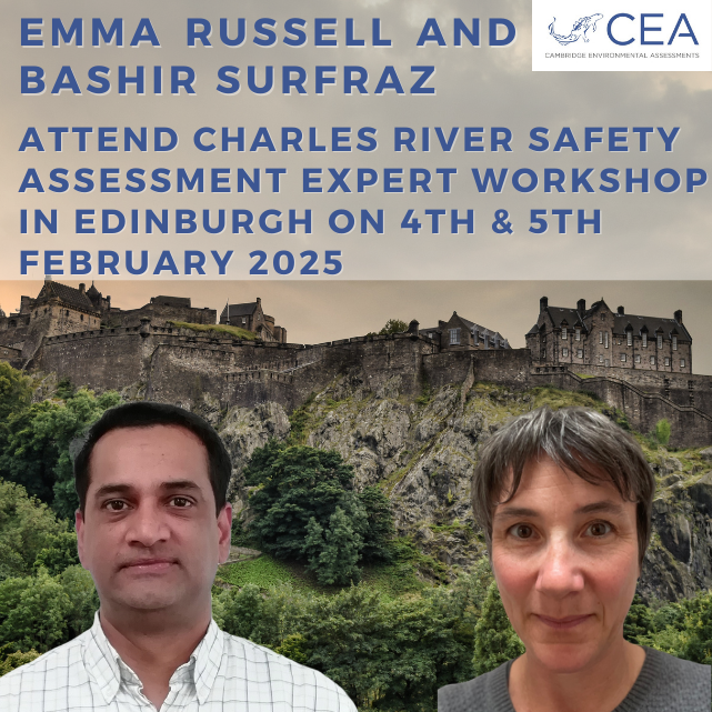 Emma Russell and Bashir Surfraz attend Charles River Laboratories' Safety Workshop in Edinburgh on 4th and 5th February 2025. To find out more about what we get up to, visit our website...

cea.adas.co.uk