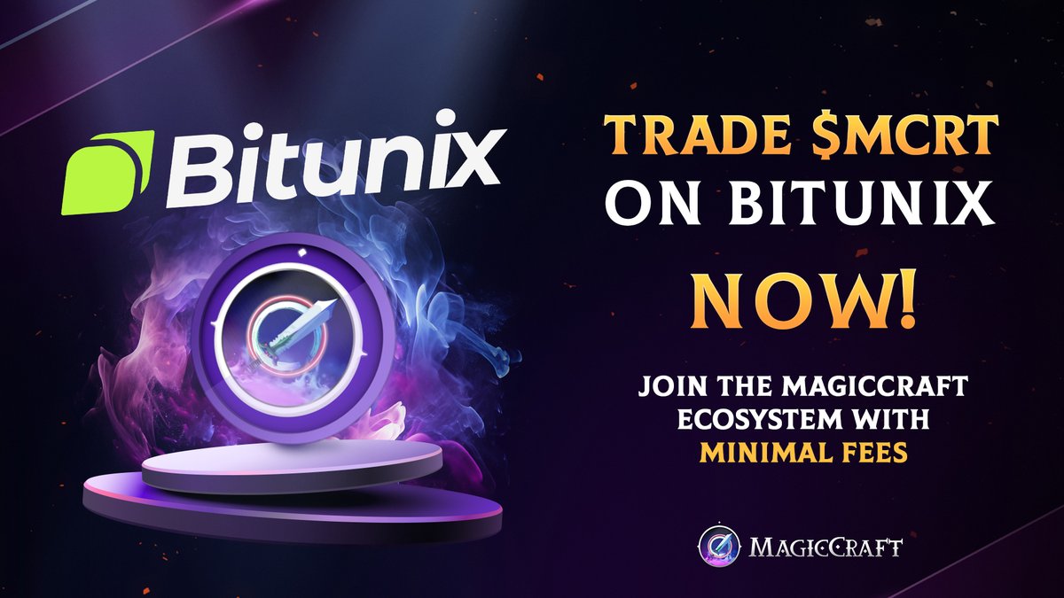 🚀 $MCRT is live on BITUNIX! Another major milestone as we continue to  expand the MagicCraft ecosystem. 📲 Play MagicCraft now:  https://t.co/yjitJO3nv5 💎 Trade $MCRT: https://t.co/xLzbdY7tiY