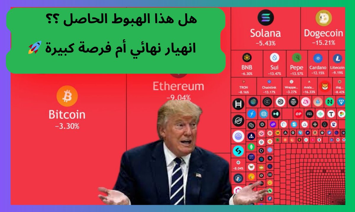 🚨 أكبر موجة تصفية ضربت السوق الآن! 🚨

📉 المليارات تبخرت، العملات البديلة انهارت بنسبة 40%!
💥 الذعر ينتشر في كل مكان...
لكن السؤال الأهم:
 هل هذا الانهيار الحقيقي؟ أم مجرد تذبذب قبل الحركة الكبيرة القادمة؟ 🤔

إليك ما حدث بالفعل وما سيحدث بعد ذلك 🧵👇

#كريبتو #بيتكوين #تداول