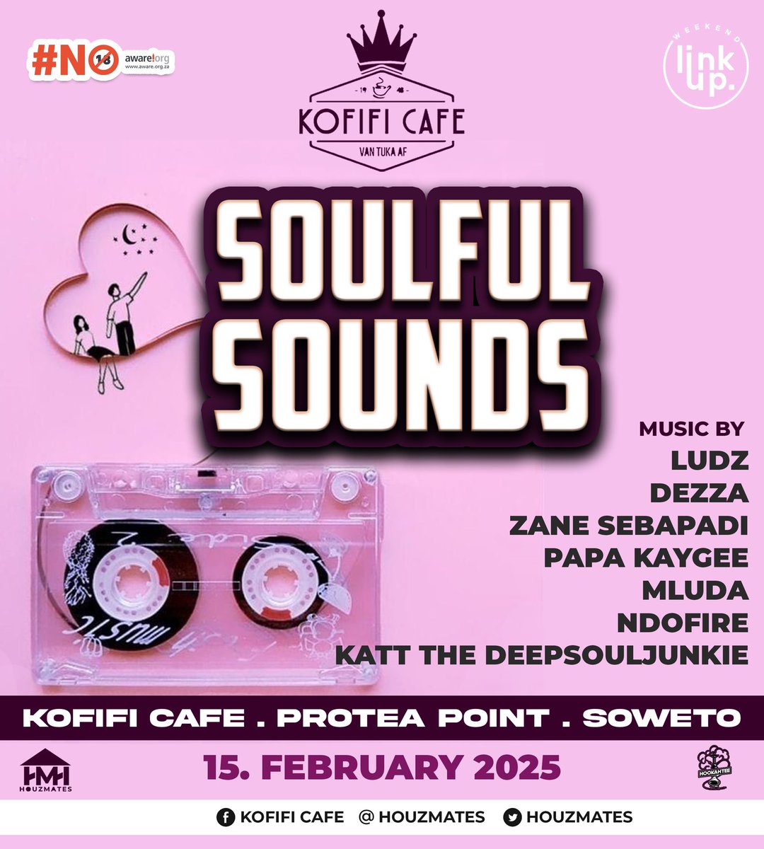 DeepSoulJunkie's tweet photo. There’s something about love, beautiful weather and soulful house music that puts a smile on my face.
Allow me to out a smile on yours at KOFIFI CAFE next week Saturday.
#DeepSoulJunkie
#AndStuff https://t.co/Ou0kJyvlqz