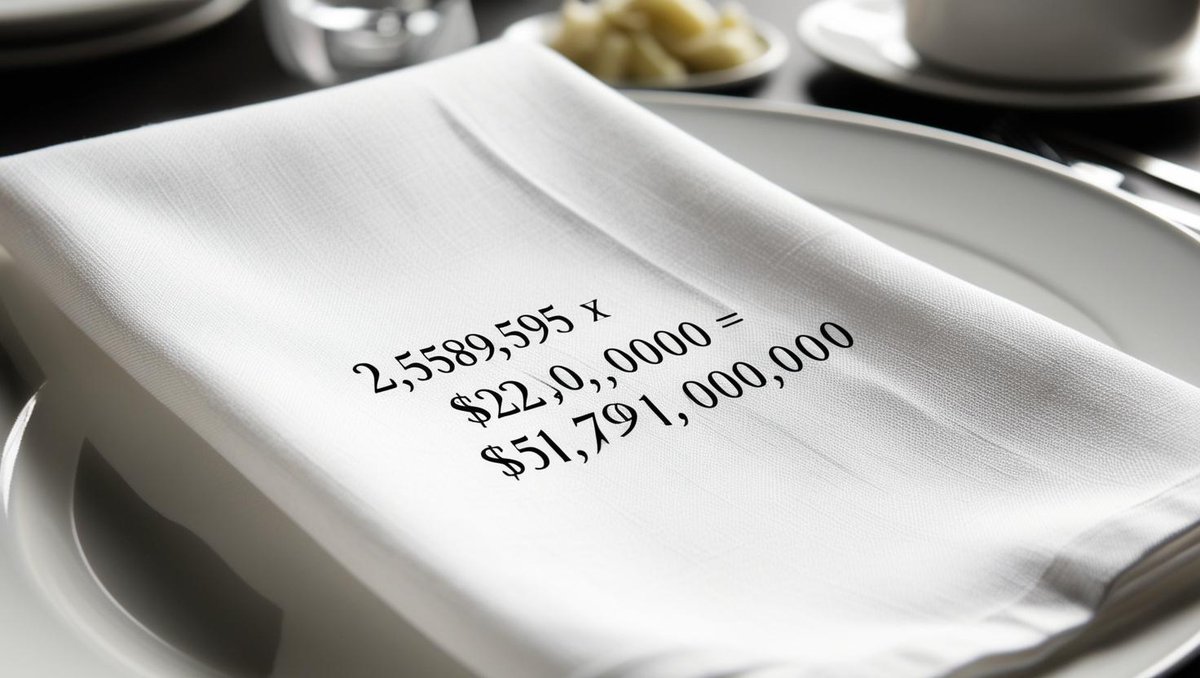 Sir Lunchalot Owl did a little calculating at lunch yesterday on the wondrful potential of the Liberal Party's plans to allow small businesses to each claim an annual $20,000 for lunches and other entertaining. With his calculator and immaculate printing on a restaurant napkim he