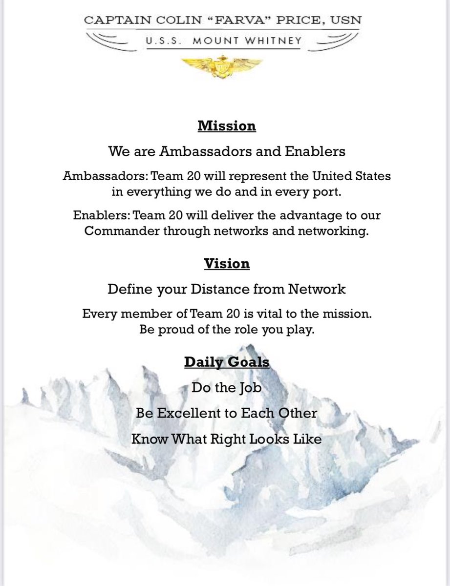 FarvaPrice's tweet photo. Mount Whitney Command Philosophy.
#LCC20
#DYDFTN https://t.co/zPlOlcRBhd