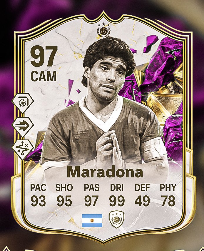 🚨 Maradona 🇦🇷 has been added to FC 25

• ✅ 97 rated
• ✅ Game face added

WE WILL BE THERE 🥶🥶🥶