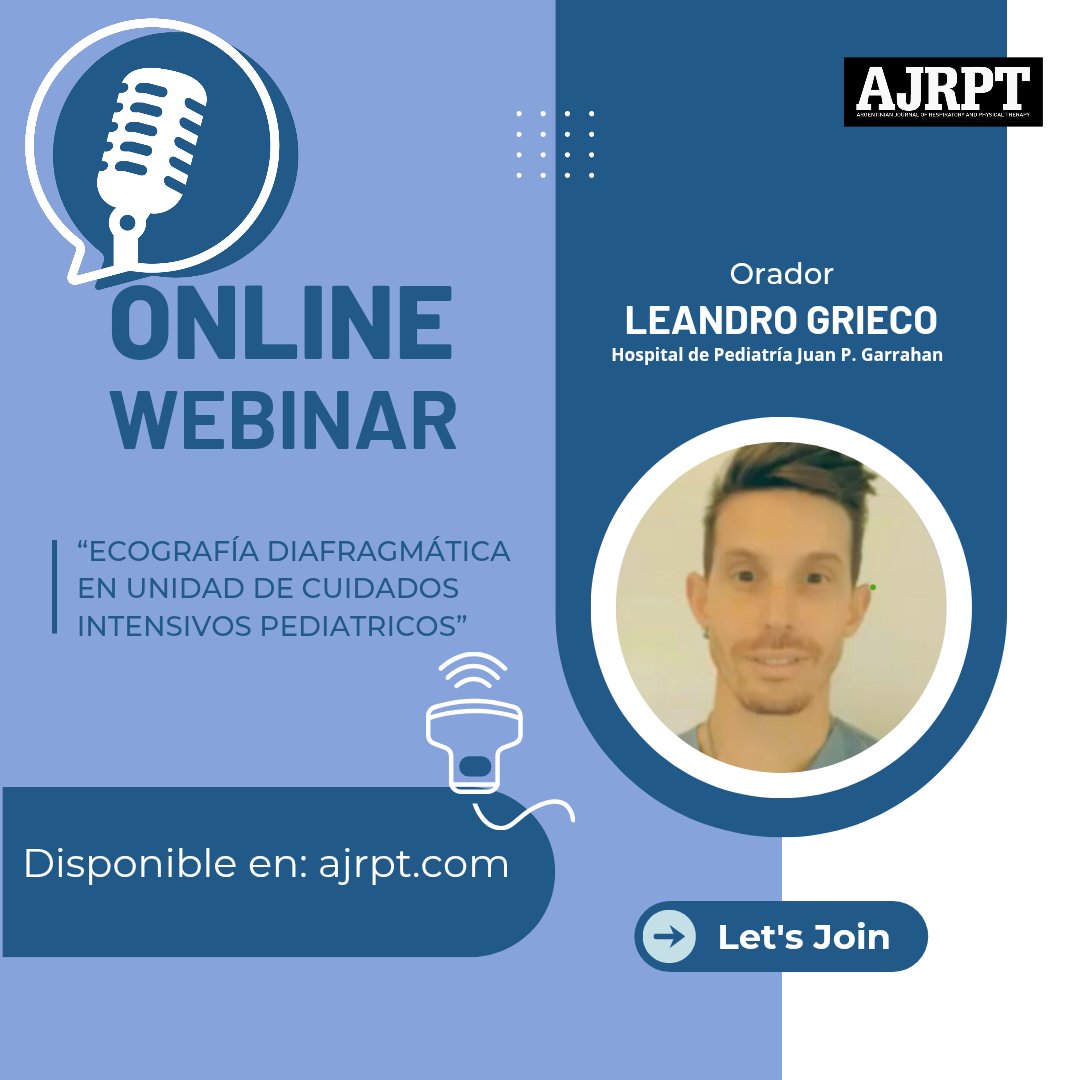 📢 ¡Webinar imperdible! El Lic. Leandro Grieco, del Hospital Garrahan, revela cómo la ecografía diafragmática puede prevenir lesiones durante la ventilación mecánica en UTIP.

Disponible en ajrpt.com

#Pediatría #UCI #PediatricCare #Webinar #AJRPT