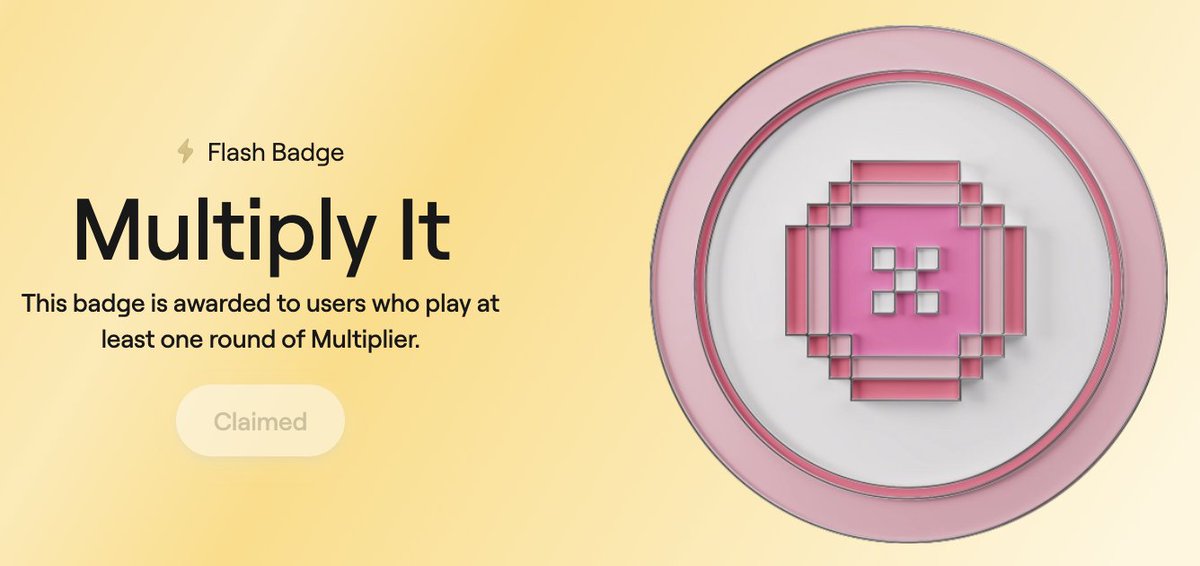 Multiplier on <a href="/AbstractChain/">Abstract</a> is finally working. Go claim your Multiply It Flash Badge

⏰ ends in 80 hours