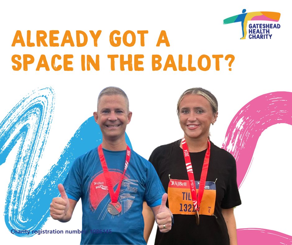 Already got your space in the GNR Ballot?🗳️

Don’t worry, you can still run for Gateshead Health Charity! Just fill in this short form and you are ready to go wkf.ms/4dSSRdG 🏃‍♂️ #GNR2025