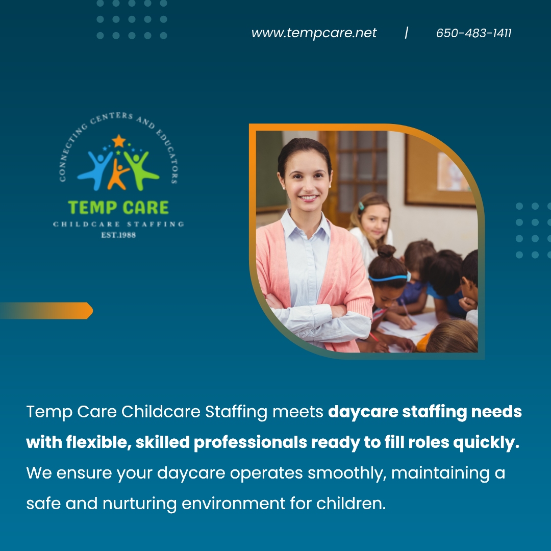 tempcare13's tweet photo. Temp Care Childcare Staffing meets daycare staffing needs with flexible, skilled professionals ready to fill roles quickly. We ensure your daycare operates smoothly, maintaining a safe and nurturing environment for children.

#TeacherStyle #California #CaliforniaLiving https://t.co/7i8rtH4cKI