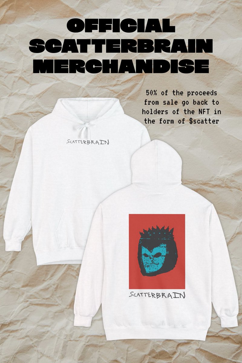 To be released soon. Each NFT will have its own variant printed on official Scatterbrain merchandise. 50% of the proceeds from the sale will go back to holders of that NFT in the form of $scatter (monthly).

opensea.io/collection/sca…