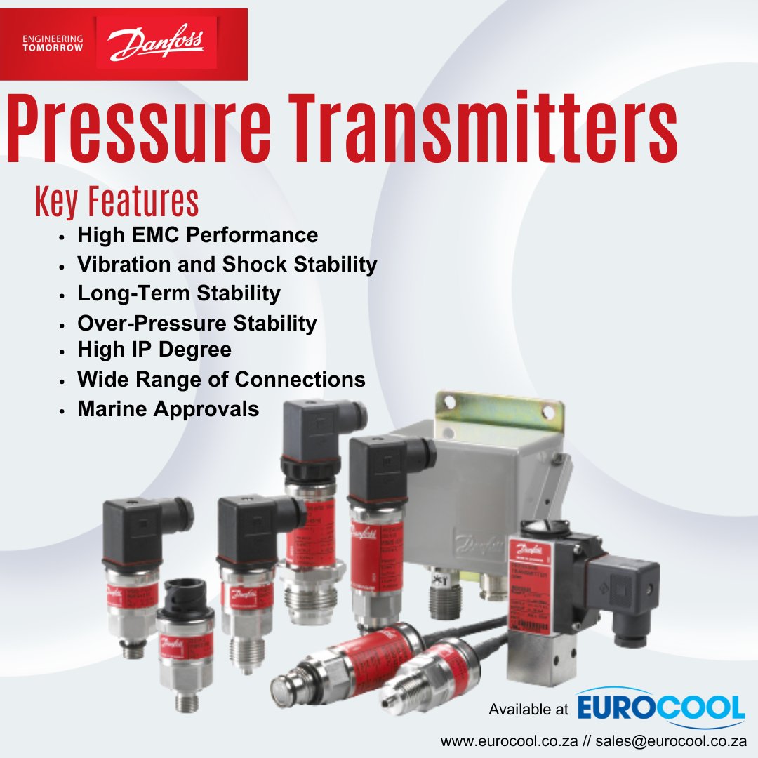 Precision You Can Trust – Danfoss Pressure Transmitters!
Ensure stability, durability, and accuracy with Danfoss Pressure Transmitters, available at EUROCOOL! 💪
Built for the toughest conditions, these transmitters deliver long-term reliability for your applications!