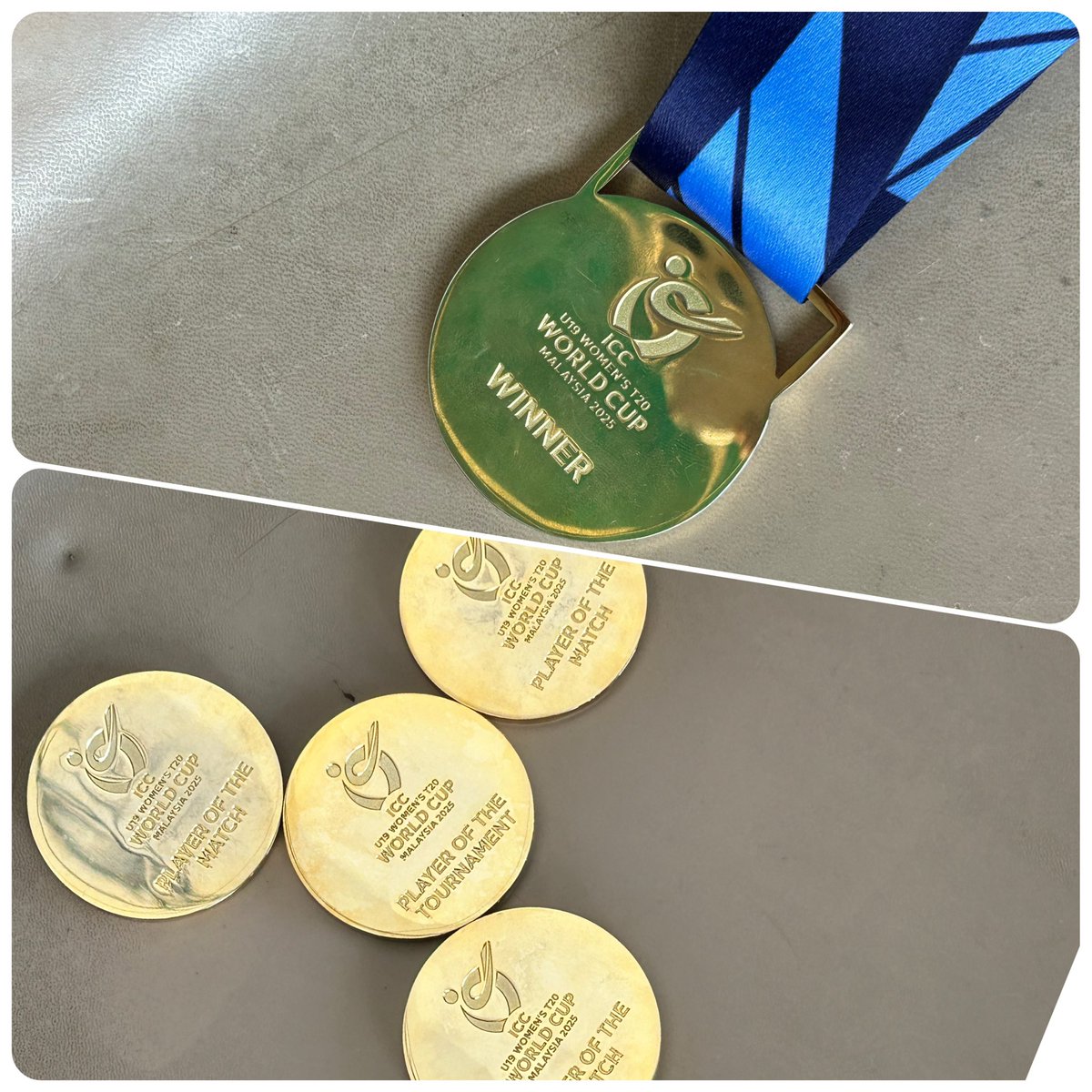 hydcacricket's tweet photo. G Trisha brings home 5 glorious medals from the ICC U19 Women's World Cup!
Check out her impressive medal haul!
Congratulations, Trisha! You've made India and Telangana proud!
#GTrisha #U19WorldCup #TelanganaPride #IndianCricket #Hyderabad https://t.co/y6VoBtSn6N