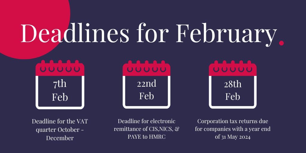 PerrigoConsult's tweet photo. Here are the deadlines this February to keep in mind. Make sure to set reminders!

#accounting #accountingservices #business #finance #tax https://t.co/qzWctwnAtU