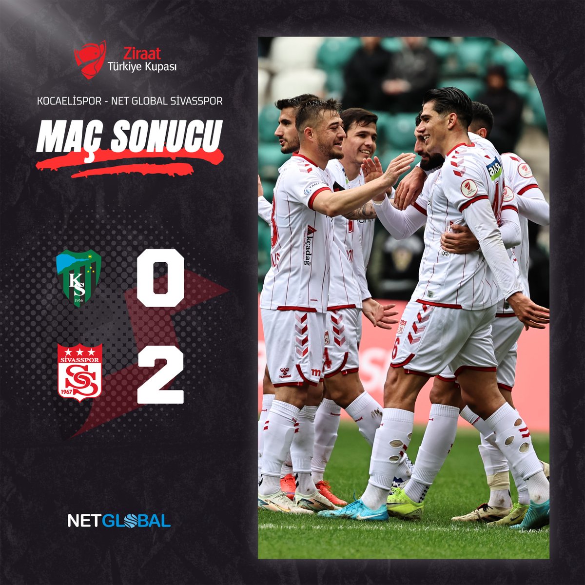 Sivasspor's tweet photo. Ziraat Türkiye Kupası'nda deplasmanda Kocaelispor ile karşılaşan Net Global Sivasspor'umuz rakibini 2-0 mağlup etti.

📲 #KSvSVS | #GösterGücünü https://t.co/LFPgUZk5nw