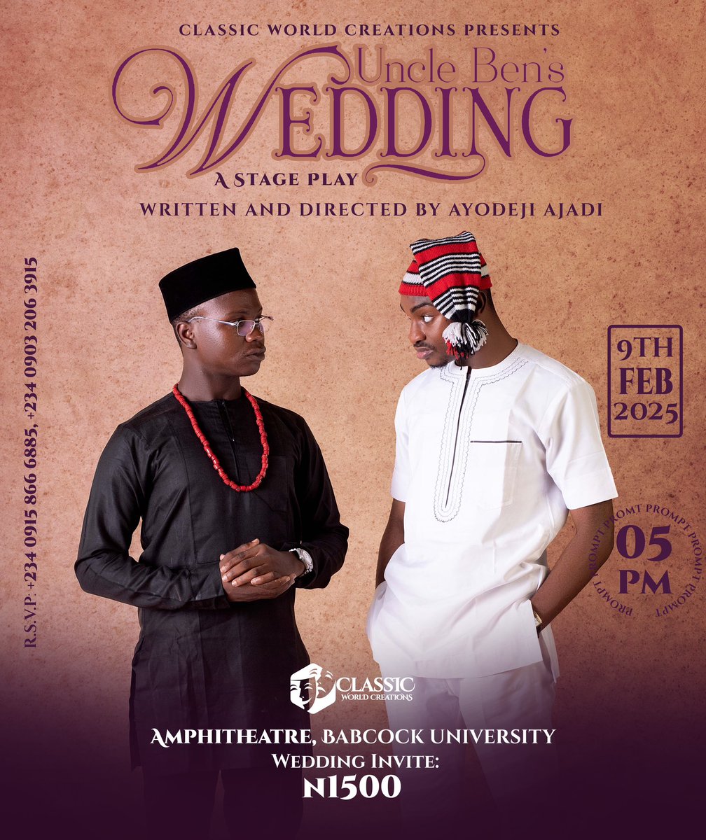 CWC_BU's tweet photo. Get your tickets to watch Uncle Ben’s Wedding🔥🔥 https://t.co/oZzs5Vm58W
