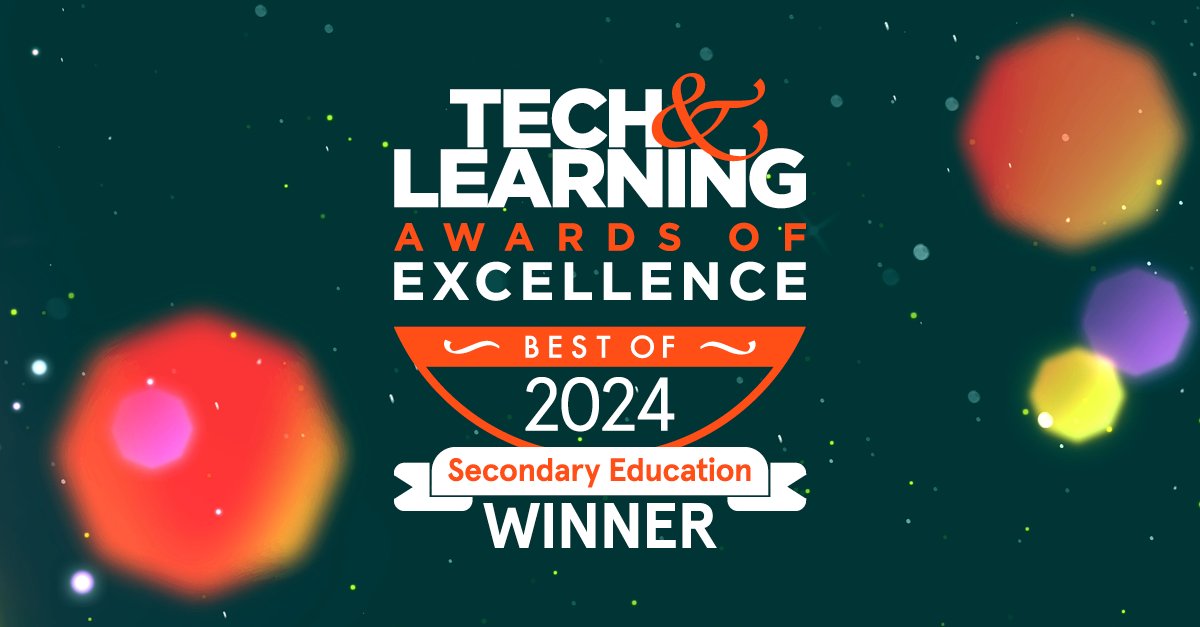 ProxLearning's tweet photo. 🎉 We’re a Tech &amp; Learning Awards of Excellence Winner! We are proud to announce Proximity Learning has been named a Best of 2024 Secondary Education Winner in the Tech &amp; Learning Awards of Excellence! 

Learn more: https://t.co/MV9TdBEfXC

#TechLearningAwards 
#AwardWinning https://t.co/e2LK0xURtP
