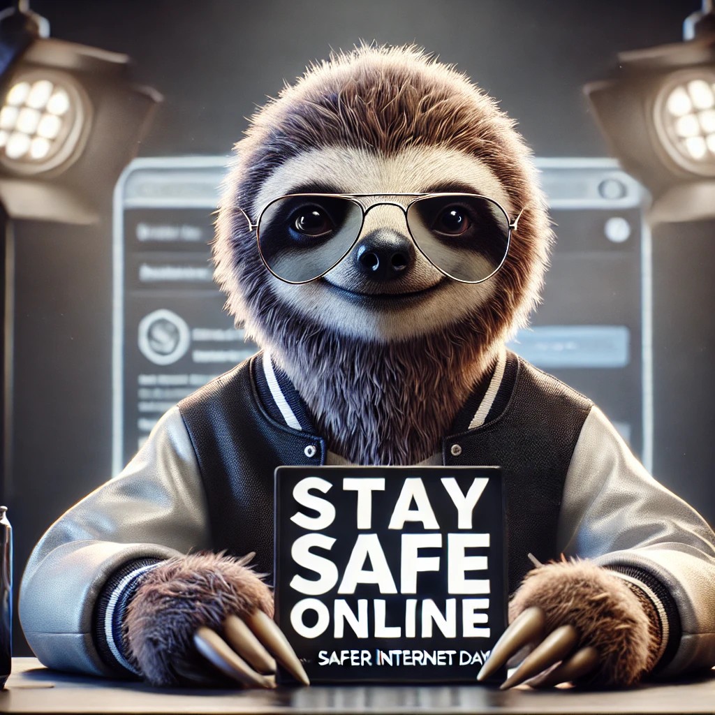 It's also #SaferInternetDay. 
Slomo reminds you to stay safe online—because even a sloth knows cyber security is not something to be lazy about! 🦥💻

Here’s how to HODL your data like a sloth:
✅ Think before you click 🧐
✅ Use strong passwords 🔐
✅ Stay private with a VPN 🛜