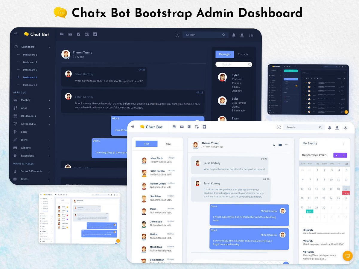 MultiStoreTheme's tweet image. Buy : themeforest.net/item/chatx-bot…
.
Chatbot Admin is a sleek, modern ChatApp web template designed for seamless chatbot management. 
.
#chatbotuikitexamples #chatbotwebui #desktopchatbotuidesign #webchatbotui #webbasedchatbotuidesig