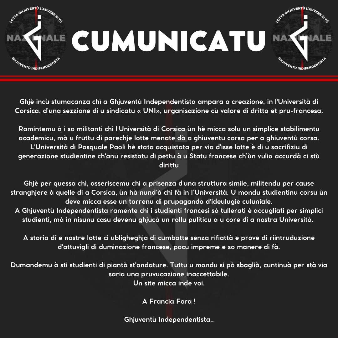 Ghjuventù Indipendentista tweet media