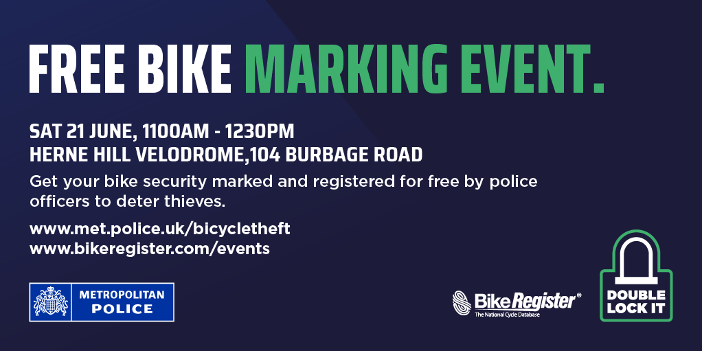 Free Bike Marking event organised by Dulwich Village Safer Neighbourhoods Team.