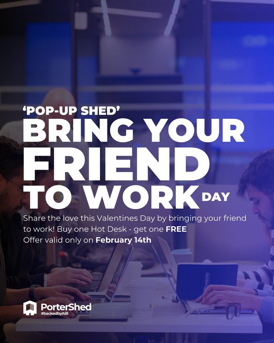 Book a Hot Desk and bring a friend for FREE! 🎉

🙌 For one day only, our Innovation Space is transforming into a Pop-Up Hot Desk Hub for you and a friend!

🚀 Limited slots - book now: bit.ly/3EnZLMa