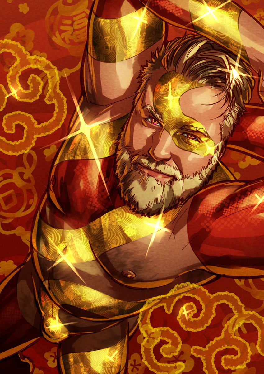 IsaHappyfield's tweet photo. #yearofthesnake #redandgold #beardcollection #美熊男 https://t.co/VQqOzVDS2S
