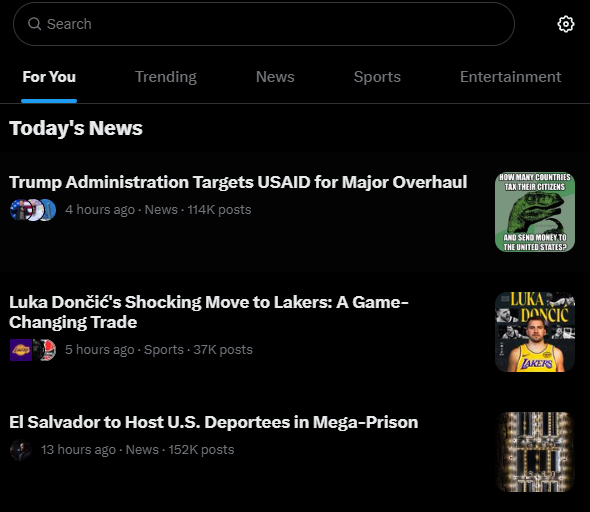 ThinkRaptor's tweet image. .@X Trending news today!

Do you see me? 👀

#Philosoraptor #ElonMusk #Trump