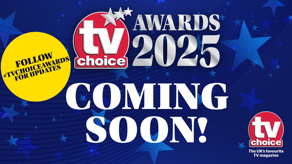 Its almost time! Just ONE WEEK left until the 2025 #TVChoiceAwards 🎥✨ Check out the full list of nominees here: bit.ly/3Cr54cT 
Who do you think will steal the spotlight this year? 🌟 Drop your top picks in the comments! 💬 
The countdown to TV’s biggest night is on!