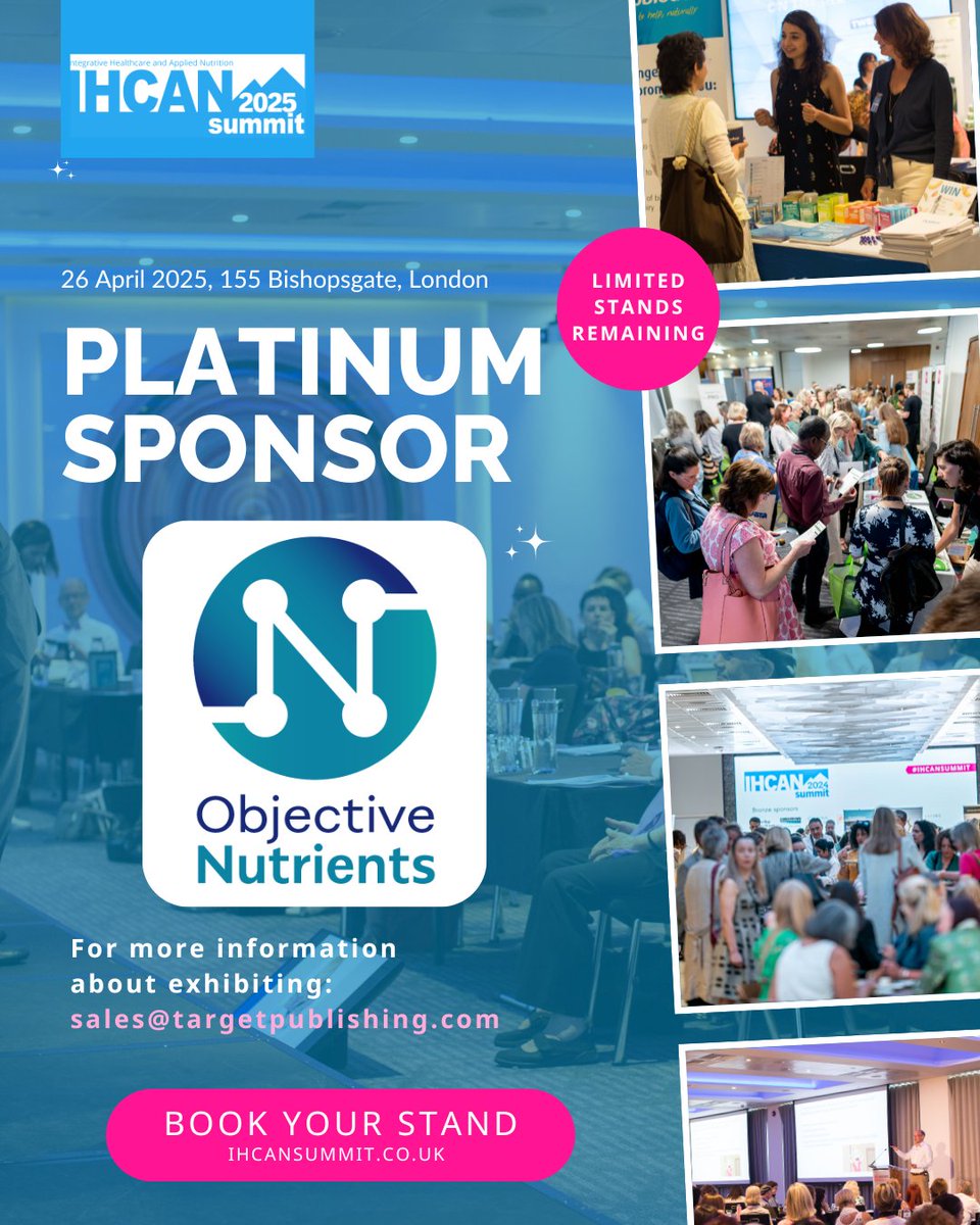 IHCAN Summit NEWS 📢

We are thrilled to announce that <a href="/objectivenutri/">Objective Nutrients</a> is the Platinum Sponsor for our first IHCAN Summit of 2025, taking place on 26 April in London ✨

Interested in exhibiting? We only have a few stands remaining 👉 contact sales@targetpublishing.com