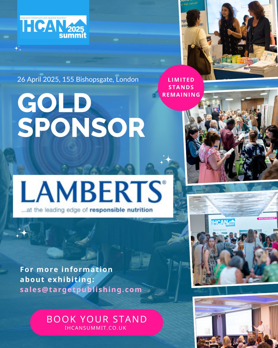 IHCAN Summit NEWS 📢 

We are delighted to announce that Lamberts Healthcare is the Gold Sponsor for our first IHCAN Summit of 2025 ✨taking place on 26 April in London.

Interested in exhibiting? We only have a few stands remaining 👉 contact sales@targetpublishing.com