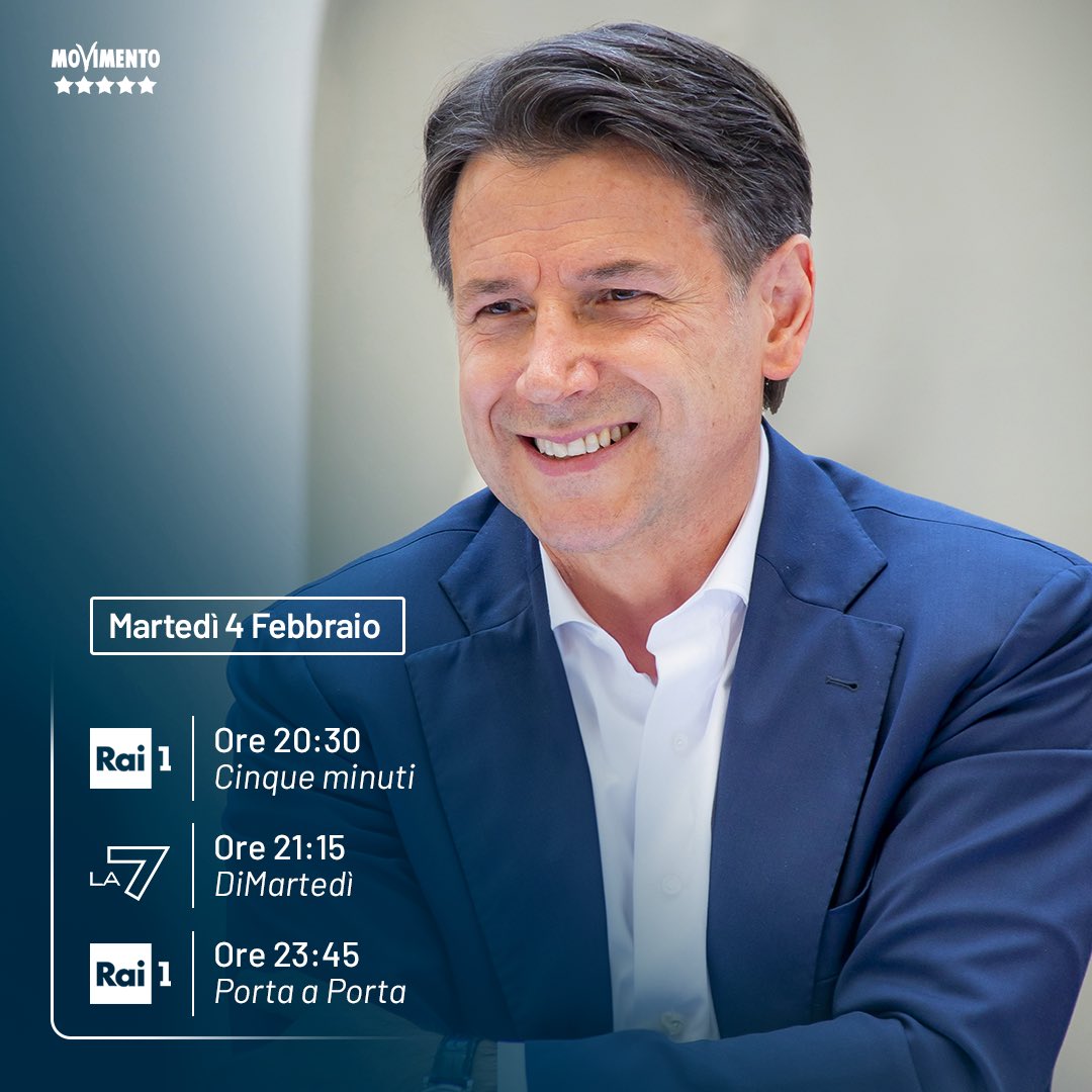 GiuseppeConteIT's tweet photo. Stasera in tv โคต๏ธ https://t.co/S2FWKN97hh