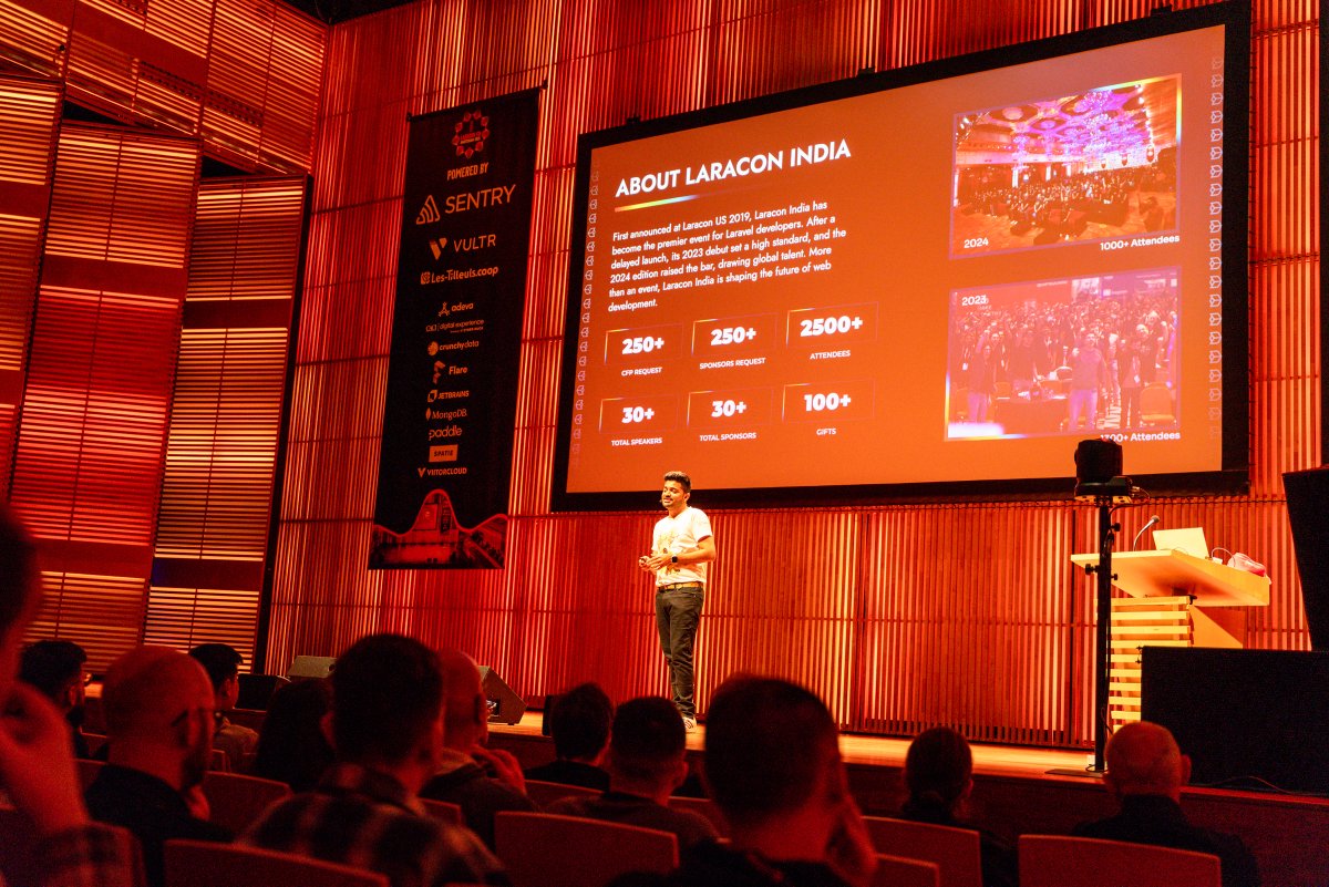 #LaraconEU isn’t over yet, but if you’re already craving more, <a href="/LaraconIN/">LaraconIN</a> is just around the corner! 🎉

Yesterday, <a href="/vishal_viitor/">Vishal Rajpurohit</a> took the stage, and now it’s time to get ready for Laracon India on March 8-9! 🎟️ Tickets are on sale now—don’t miss out! 🇮🇳

laracon.in