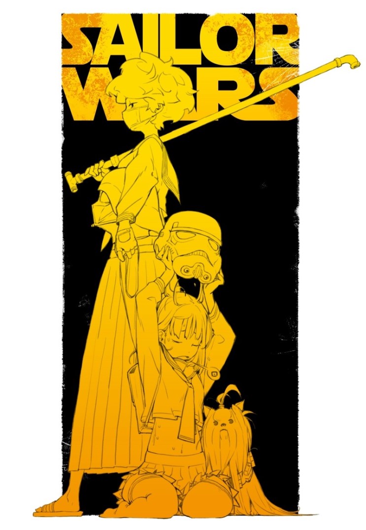 burn_nap's tweet photo. SAILOR WARS
personal work in 2015
#Digital2D #Illustration #FanArt #starwars #sailor #girl #dog #yellow #empire https://t.co/pb5XoVVyKo