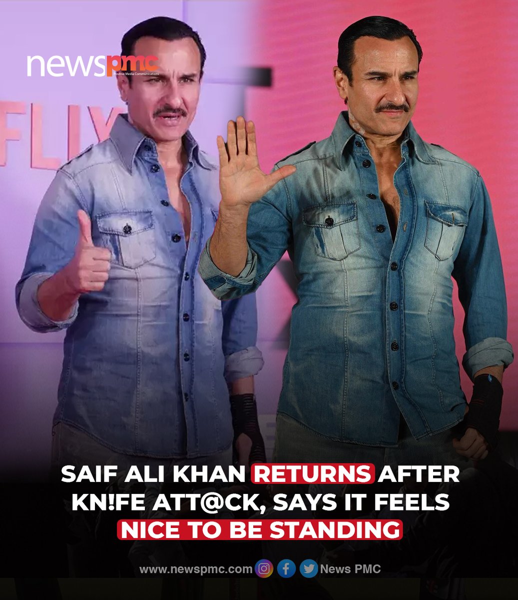 newspmc_pk's tweet image. Saif Ali Khan Returns After Kn!fe Att@ck, Says It Feels Nice to Be Standing

#NewsPMC #SaifAliKhan #Standing #Feels