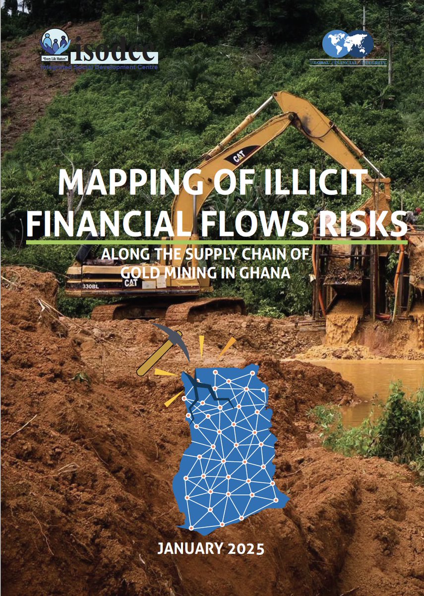 IllicitFlows's tweet photo. Last week, GFI, in collaboration with our partner in #Ghana @IsodecGhana , launched a new report, Mapping of Illicit Financial Flows Risks Along the Supply Chain of Gold Mining in Ghana. 

This report sheds light on critical risks of illicit financial flows (IFFs) in Ghana’s mining industry.

📖 Read the full report here: https://t.co/FLmVfrgvF6