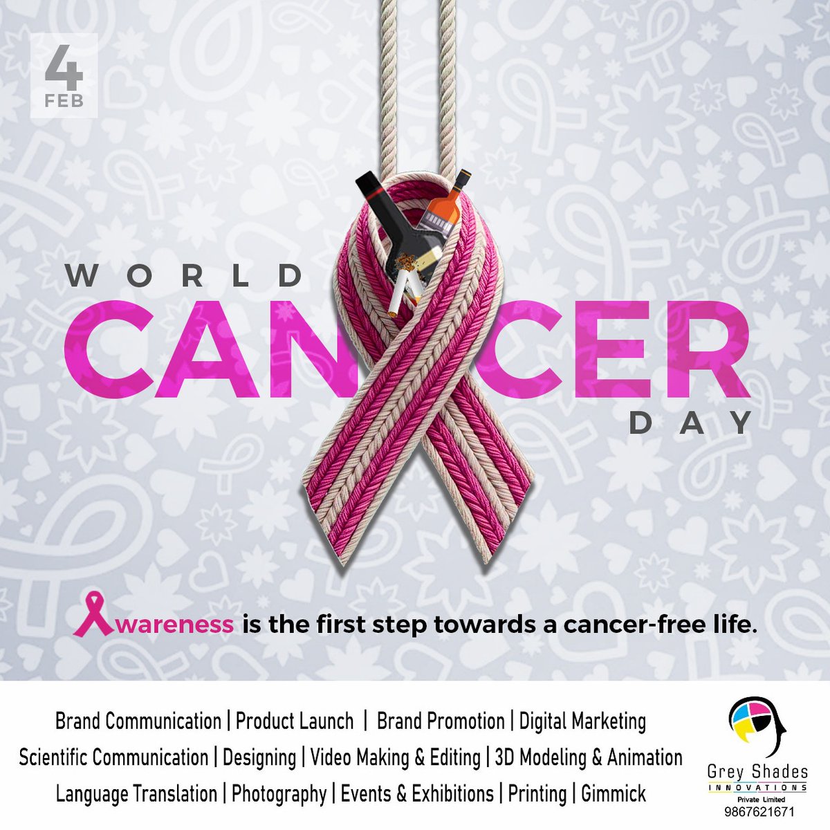 GreyShades5's tweet photo. Awareness is the first step towards a cancer-free life.

#awareness #firststep #cancer #life #creativity #innovation #pharmamarketing #jobs #pharmaceuticals #marketingagency #socialmediamarketing #greyshadesinnovation #creativity #art #branding #creativework #advertising https://t.co/n9wzp7sMJt