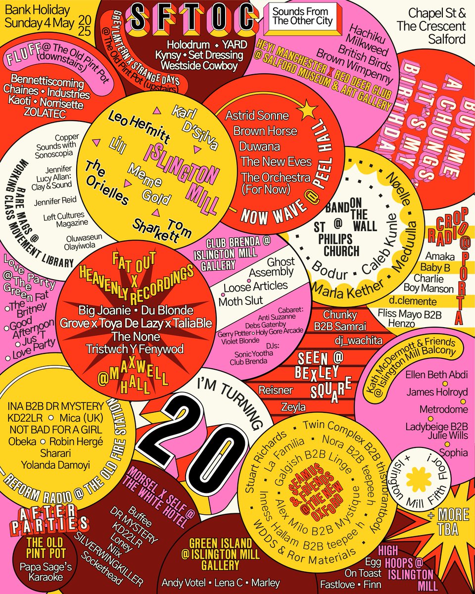 Hey! Manchester (@heymanchester) on Twitter photo SOUNDS: We team up with #RedDeerClub to curate a stage at <a href="/sftoc/">Sounds from the Other City</a> on Sun 4 May. For this, the festival's 20th iteration and our 15th year in a row, we return to <a href="/SalfordMuseum/">Salford Museum & Art Gallery</a>'s cafe. Read more - and book your place from Fri 7 Feb: heymanchester.com/sounds-from-th… SOUNDS: We team up with #RedDeerClub to curate a stage at <a href="/sftoc/">Sounds from the Other City</a> on Sun 4 May. For this, the festival's 20th iteration and our 15th year in a row, we return to <a href="/SalfordMuseum/">Salford Museum & Art Gallery</a>'s cafe. Read more - and book your place from Fri 7 Feb: heymanchester.com/sounds-from-th…