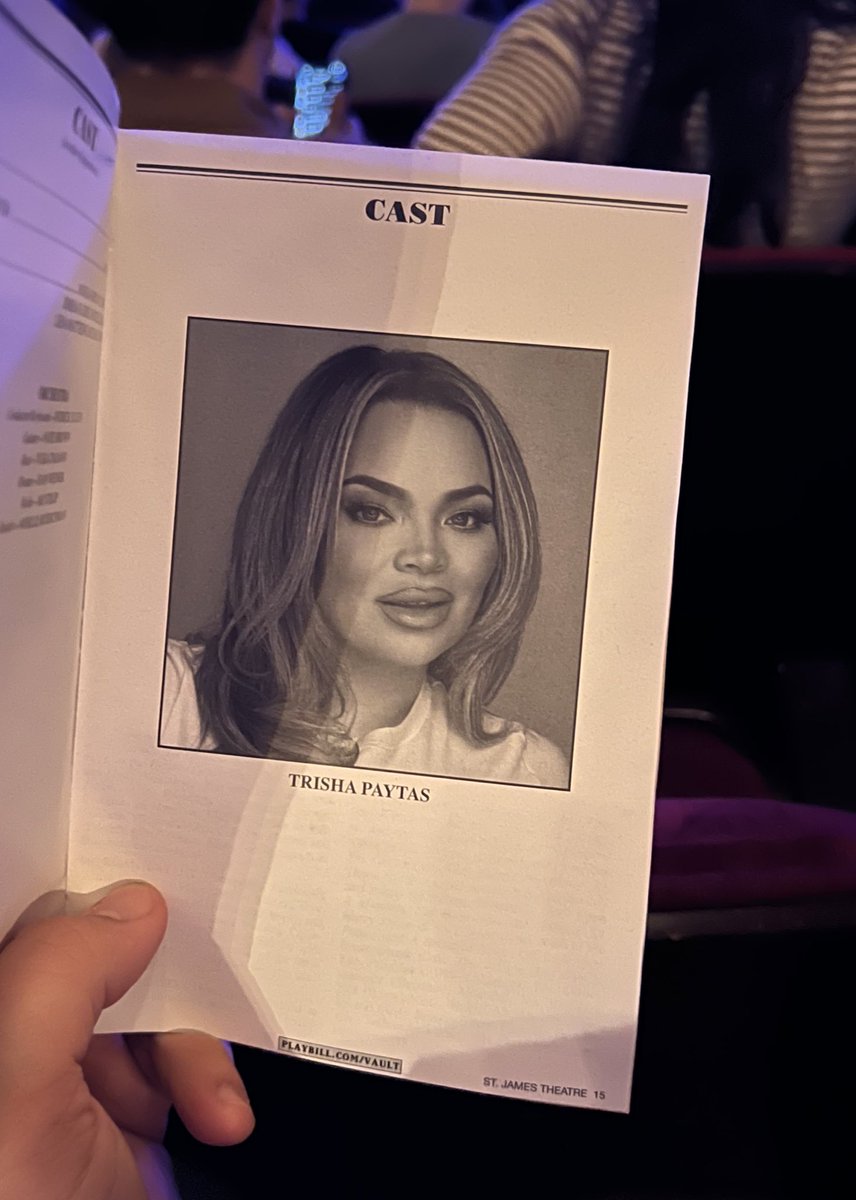 the playbill for trisha paytas’ one-night-only broadway show 😭