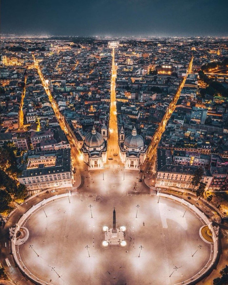 AbretuPotencial's tweet photo. 12. El Tridente, Roma  

La Via del Babuino, la Via del Corso y la Via di Ripetta vistas desde la Piazza del Popolo. https://t.co/d8epeqQ2Bq