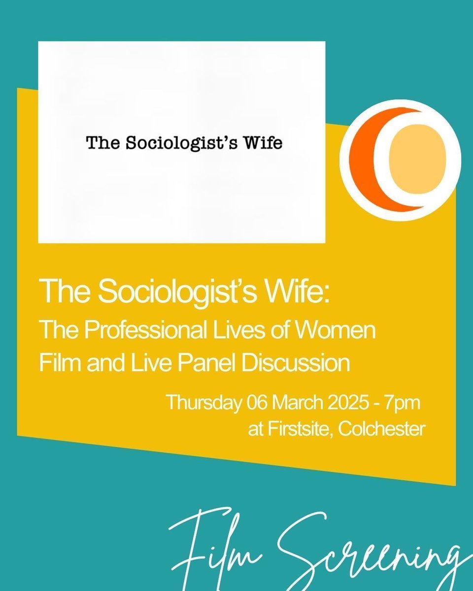 Join us for a screening of our short film The Sociologist’s Wife followed by a live panel discussion on the professional lives of the ‘fairer sex’.

Thurs 6th Mar at Firstsite, Colchester.

Book your tickets now and be part of this inspiring conversation - buff.ly/3WL2NjK