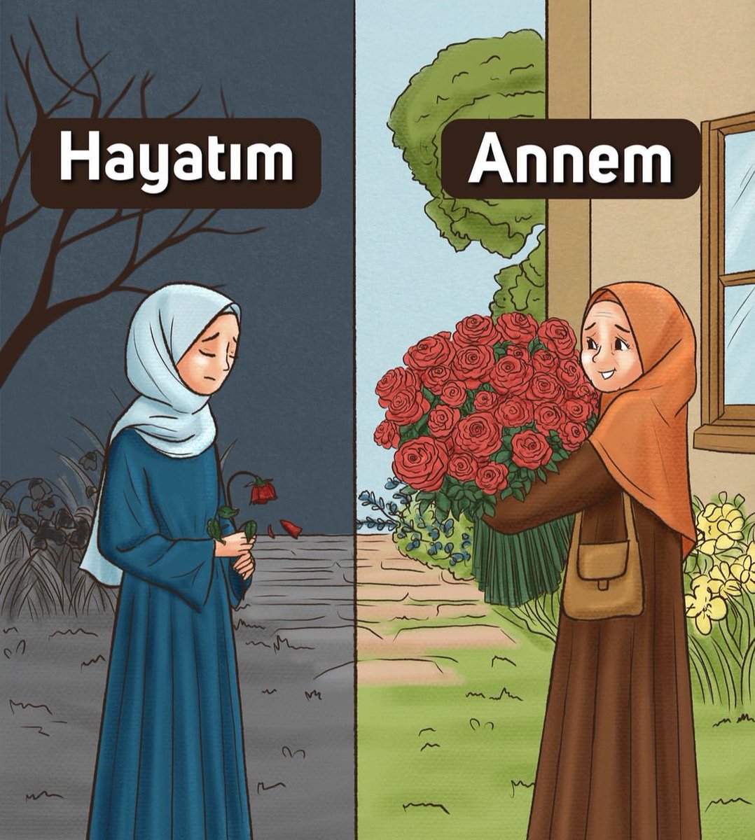 beni yetiştirirken döktüğün terin her damlası, sana cennette ırmak olsun annem