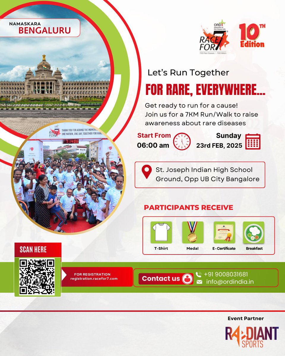 ORDIndia's tweet photo. 📢 Join the Movement! Shri.@dineshgrao has unveiled the Race for 7 poster &amp; urged everyone to support rare disease awareness.

Date: 23rd Feb 2025 | 6:00 AM
Every step counts! Register now &amp; be part of the change. 💙 #RaceFor7 #RareDiseaseAwareness #JoinTheMovement https://t.co/xJ1n0ZijwJ