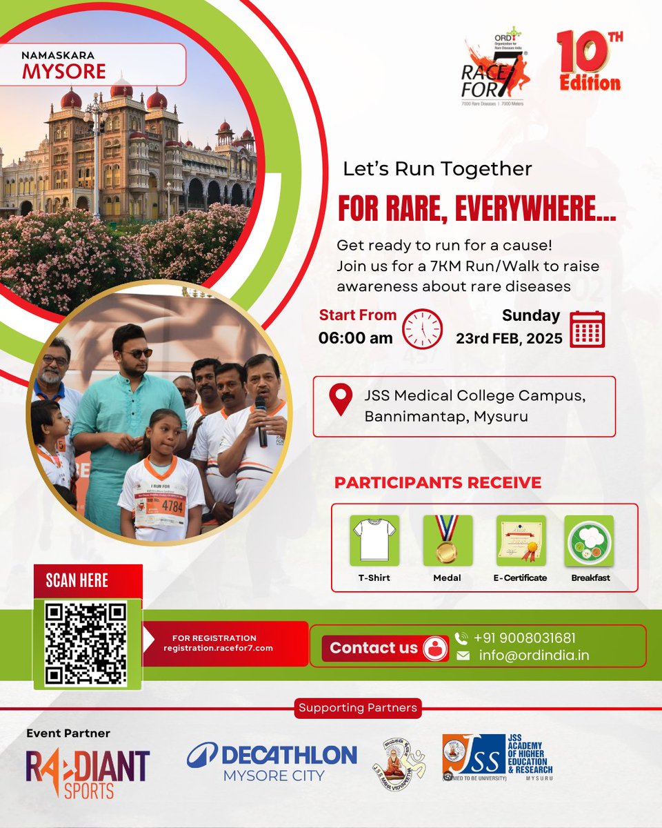 ORDIndia's tweet photo. 📢 Join the Movement! Shri.@dineshgrao has unveiled the Race for 7 poster &amp; urged everyone to support rare disease awareness.

Date: 23rd Feb 2025 | 6:00 AM
Every step counts! Register now &amp; be part of the change. 💙 #RaceFor7 #RareDiseaseAwareness #JoinTheMovement https://t.co/xJ1n0ZijwJ