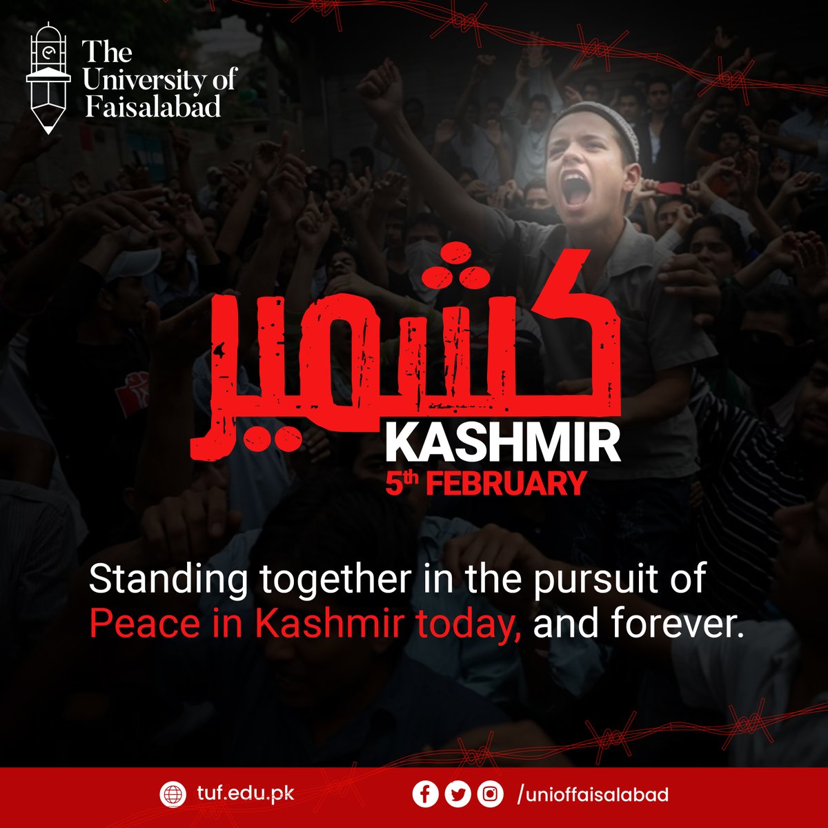 unioffaisalabad's tweet image. Honoring the spirit of unity and peace. Together, we stand for a brighter future in Kashmir, where hope, harmony, and progress pave the way for generations to come.

#UnityForKashmir #PeaceAndProgress #BrightFutureAhead #TheUniversityOfFaisalabad #DiscoverTUF